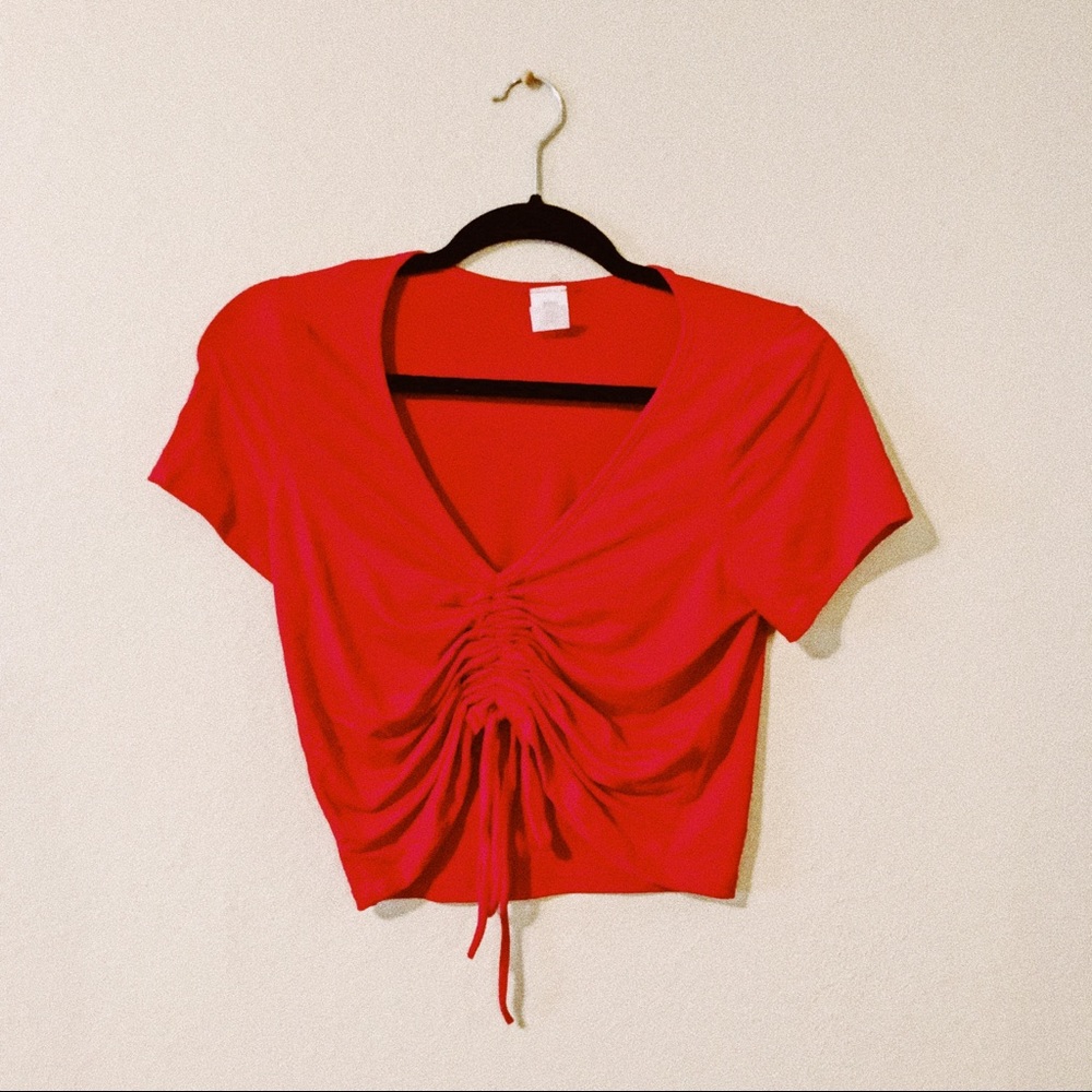 Tie Front Cropped Shirt